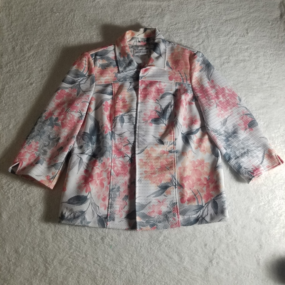 Alfred Dunner Open front floral jacket for women.